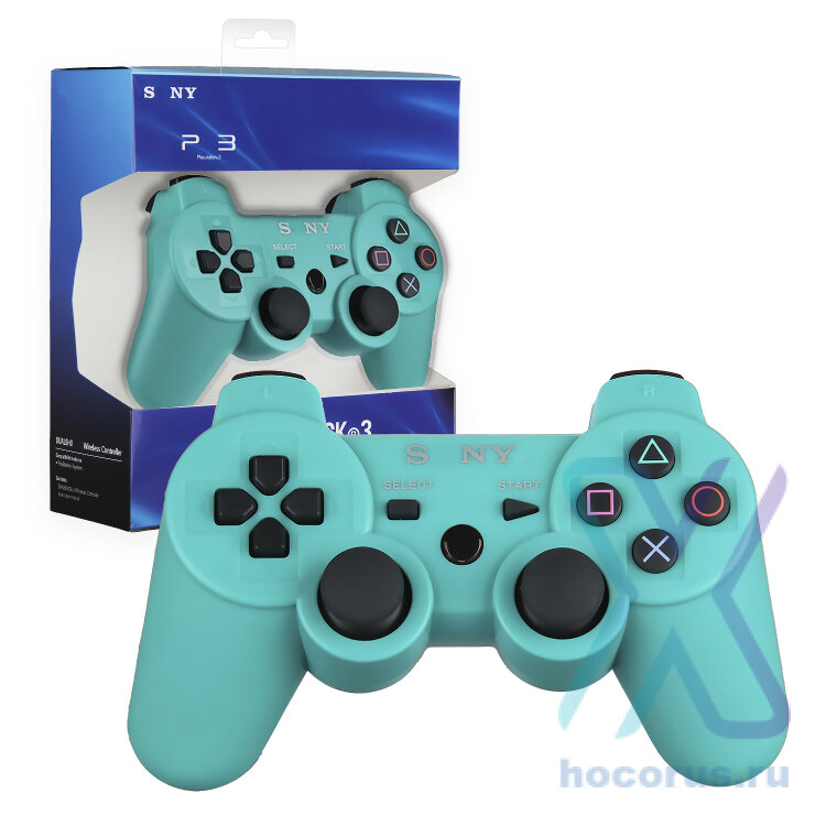 (ИСА.МСК) Джойстик PS3 (Bluetooth) беспроводной зеленый (logo) IS790283 оптом