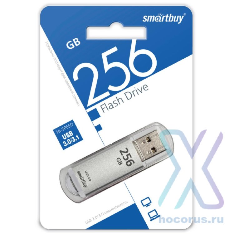Флеш-накопитель 256 Gb Smartbuy V-Cut Silver 3.0 оптом