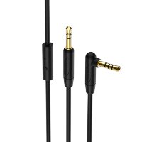 Кабель 3.5 Jack (M) - 3.5 Jack (M)  BOROFONE BL5 1m угловой с микрофоном Black