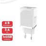 Зарядное устройство HOCO C42A Vast USB, 1.5-3.0A, белый, быстрая зарядка 6957531088424 (МСК) оптом