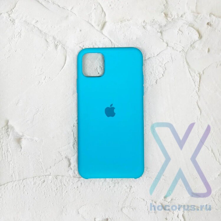 Silicone Case iPhone 11 Pro бирюзовый Накладка силиконовая под оригинал "с логотипом" 00-00044585 (МСК) оптом