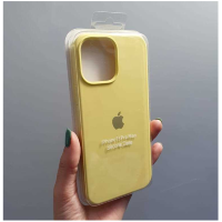 Silicone Case iPhone 13 Pro Max желтый Накладка силиконовая под оригинал "с логотипом" закрытая 00-00044574 (МСК)