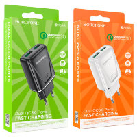 Зарядное устройство BOROFONE BA54A Wide road 2*USB, белый 6931474745187 (МСК)