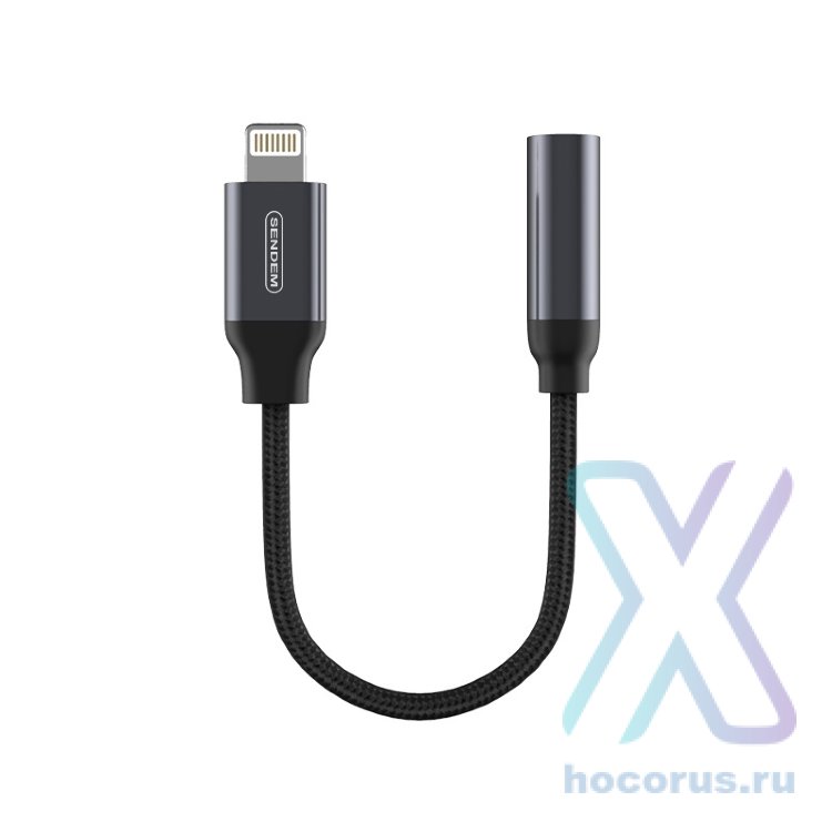 Переходник lightning (m)- 3.5 Jack (f) SENDEM 11см оптом