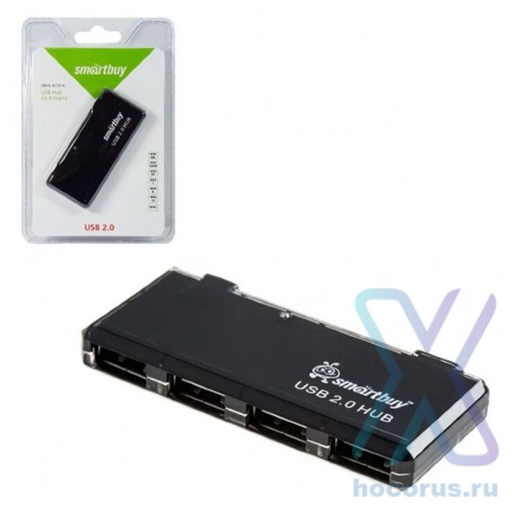 USB Хаб Smartbuy SBHA-6110-K 2.0 4 порта Black оптом