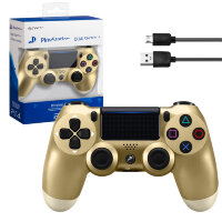 (ИСА.МСК) Джойстик PS4 DualShock беспроводной A золото (logo) IS007239  