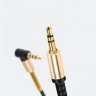 Кабель 3.5 Jack (M) - 3.5 Jack (M)  HOCO UPA02 2м витой угловой Black оптом