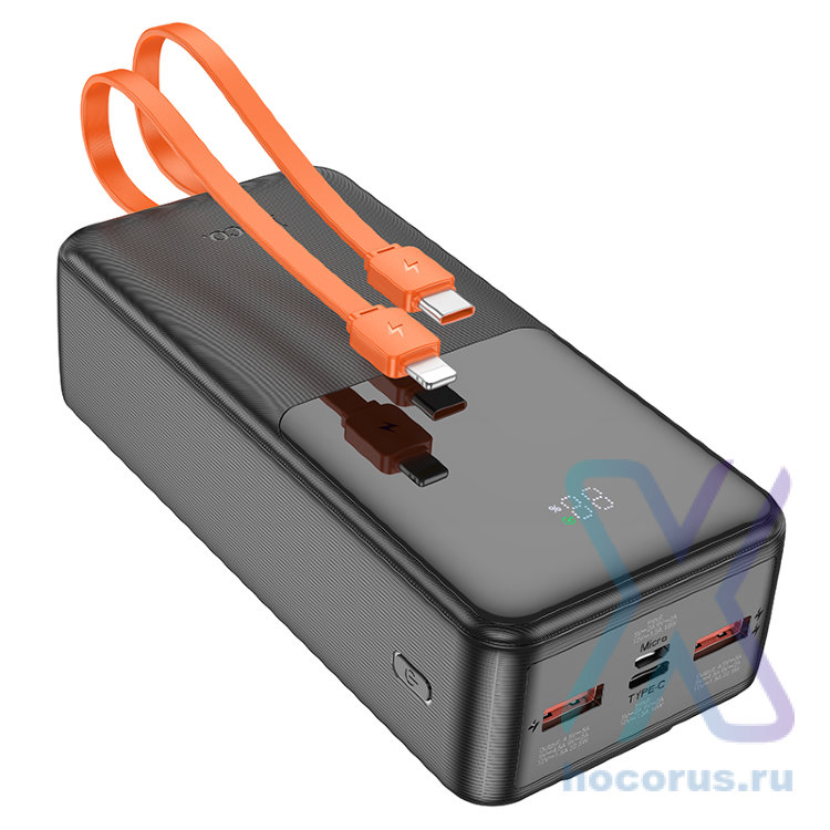 Портативный аккумулятор HOCO J119B Sharp charger 22.5W+PD20, 3A, 30000 мА⋅ч, черный 6942007606134 (МСК) оптом