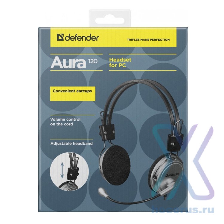Гарнитура Defender HN-120 Aura стерео Black оптом