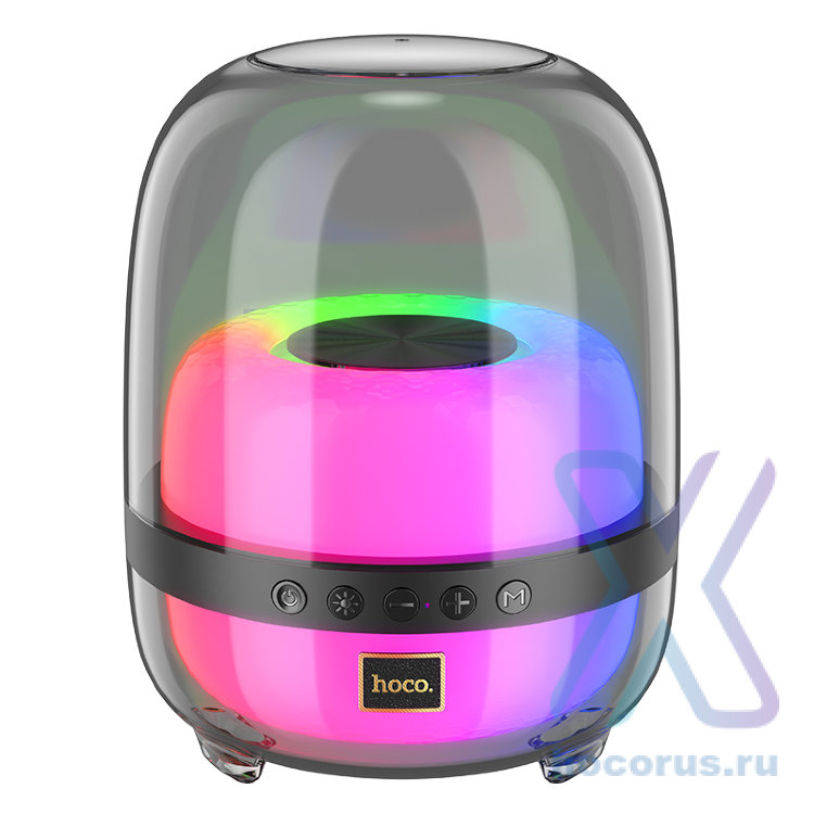 Беспроводная колонка HOCO BS58 Crystal colorful luminous, Bluetooth, 1800 мАч, 10 Вт, черный 6942007600552 (МСК) оптом