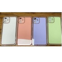 Накладка iPhone 12 (6.1) салатовый имитация стекла с защитой камеры 00-00044960 (МСК)