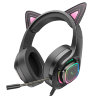 Проводные наушники HOCO W107 Cute, USB+Jack 3.5mm, phantom cat 6931474791252 (МСК) оптом