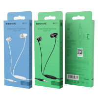 Проводные наушники BOROFONE BM25 Sound edge, Jack 3.5mm, 1.2 м, белый, контроллер с микрофоном 6931474700391 (МСК)
