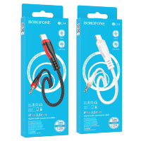 Кабель lightning - 3.5 Jack BOROFONE BL14 White