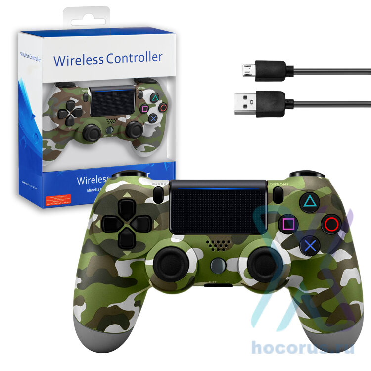 (ИСА.МСК) Джойстик PS4 DualShock беспроводной AA камуфляж (no logo) IS004168    оптом