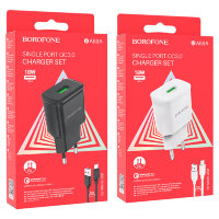 Зарядное устройство BOROFONE BA59A Heavenly USB + Кабель MicroUSB, белый 6974443380194 (МСК)