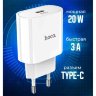 Зарядное устройство HOCO C94A Metro USB-C, 20W, белый 6931474762177 (МСК) оптом