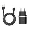Зарядное устройство HOCO C12Q Smart USB + Кабель USB-Type-C, 3A, черный, 18W 6931474716293 (МСК) оптом