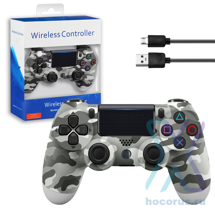(ИСА.МСК) Джойстик PS4 DualShock беспроводной AA хаки серый (no logo) IS792475 оптом