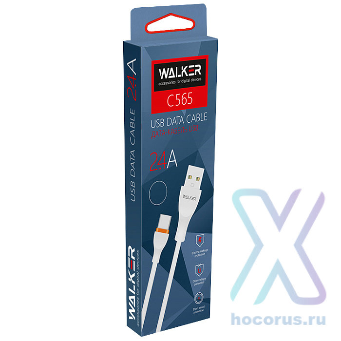 Кабель USB "WALKER" C565 для Apple (3.1А), черный оптом