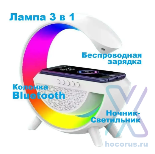 Портативная колонка  3 в 1  RGB YN-2209 белая оптом