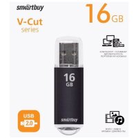 Флеш-накопитель 16 Gb Smartbuy V-Cut Black
