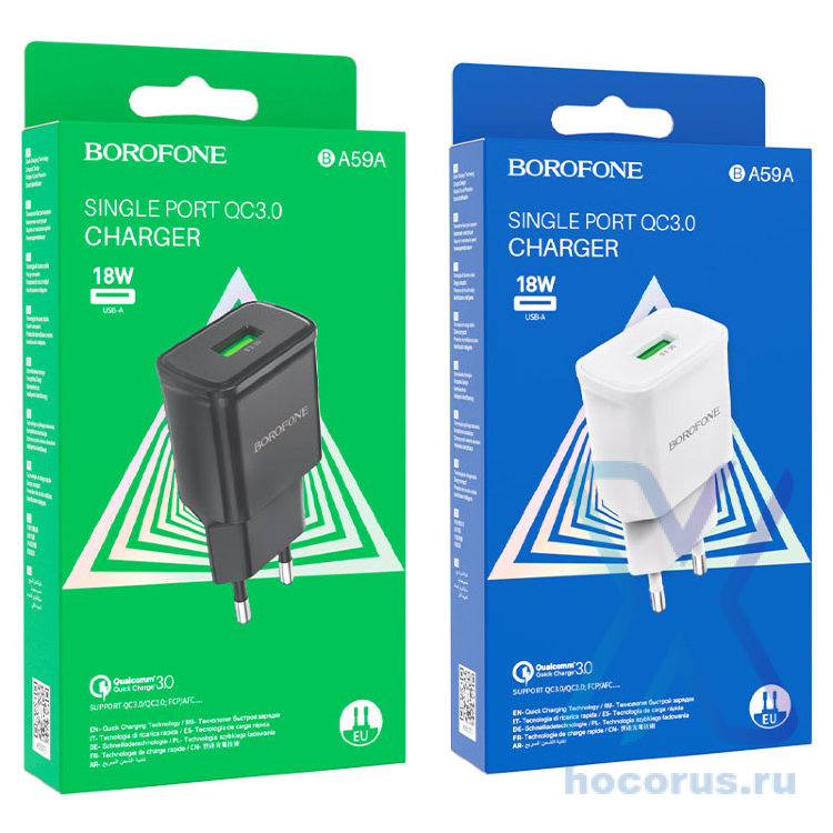 Зарядное устройство BOROFONE BA59A Heavenly USB, белый 6974443380170 (МСК) оптом