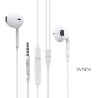 Проводные наушники BOROFONE BM30 Original, Jack 3.5mm, 1.2 м, белый, контроллер с микрофоном 6931474703606 (МСК)