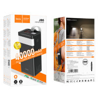 Портативный аккумулятор HOCO J86 Power master, 3A, 40000 мА⋅ч, черный, светодиодный индикатор 6931474759214 (МСК)