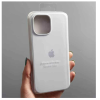 Silicone Case iPhone 13 Pro белый Накладка силиконовая под оригинал "с логотипом" закрытая 00-00043803 (МСК)