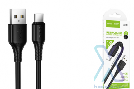 Кабель HOCO X120 USB-Type-C 3A 1м PVC Black оптом