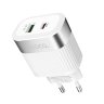 Зарядное устройство HOCO C58A Prominent USB+USB-C, 3A, белый 6931474741523 (МСК) оптом