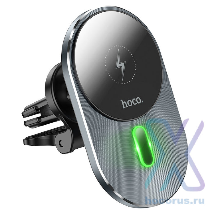 Автомобильный держатель HOCO CA91 Magic magnetic, с беспроводной зарядкой, 5Вт/7,5Вт/10Вт/15Вт, серый, на воздуховод 6931474753465 (МСК) оптом