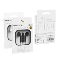 Проводные наушники BOROFONE BM30 Original, Jack 3.5mm, 1.2 м, черный, контроллер с микрофоном 6931474703590 (МСК)