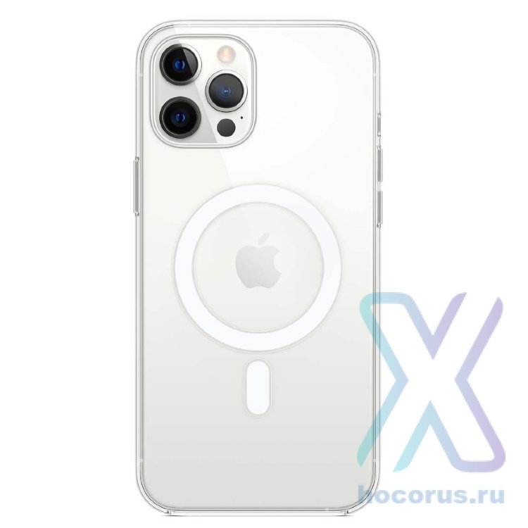 Накладка силиконовая MaSafe IPhone 12Pro Max прозрачная, беспроводная зарядка оптом