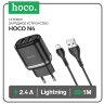 Зарядное устройство HOCO N4 Aspiring 2*USB + Кабель USB-Lightning, 2.4A, черный 6931474731012 (МСК) оптом
