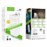 Портативный аккумулятор HOCO J86 Power master, 3A, 40000 мА⋅ч, белый, светодиодный индикатор 6931474759221 (МСК)