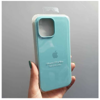 Silicone Case iPhone 13 Pro бирюзовый Накладка силиконовая под оригинал "с логотипом" закрытая 00-00044701 (МСК)