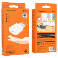 Зарядное устройство BOROFONE BA61A Origin Type-C, 2.1A, белый 6974443381139 (МСК)