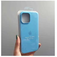Silicone Case iPhone 13 Pro бледно-голубой Накладка силиконовая под оригинал "с логотипом" закрытая 00-00044570 (МСК)