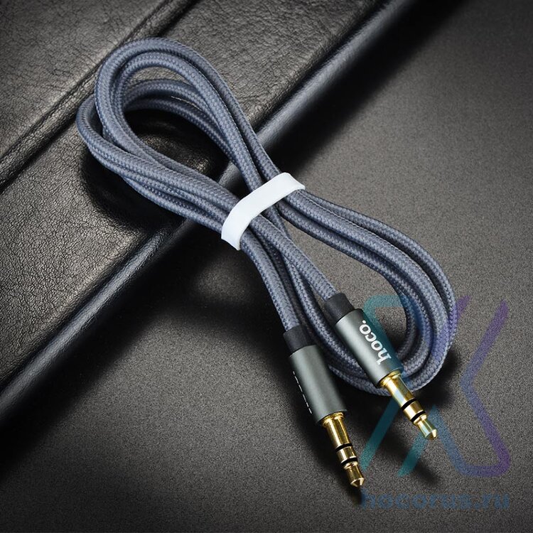 Аудио-кабель HOCO UPA03 Noble, AUX, Jack 3,5 - Jack 3,5, 1 м, тусклый 6957531051565 (МСК) оптом