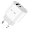 Зарядное устройство BOROFONE BA62A Wiseacre USB+Type-C + Кабель Type-C-Lightning, 2.4A, белый 6974443383041 (МСК) оптом