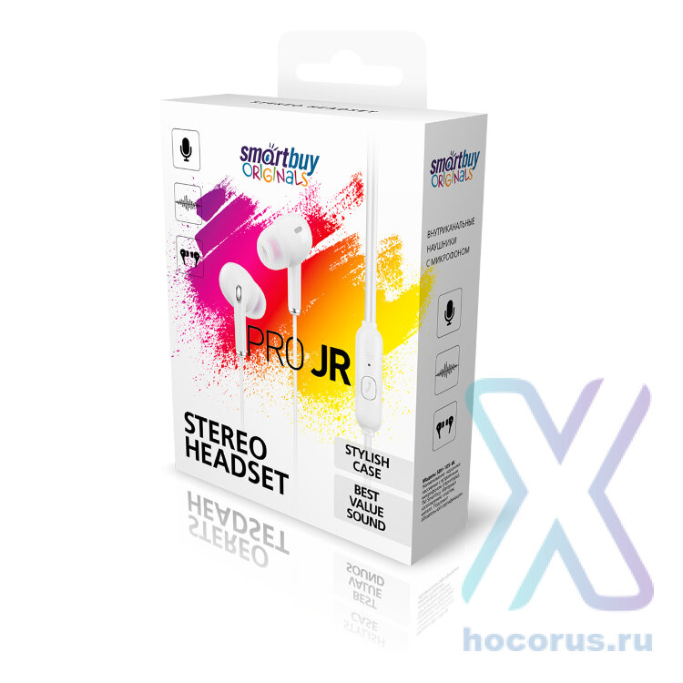 Внутриканальная гарнитура Smartbuy Pro JR, белая SBH-105-W оптом