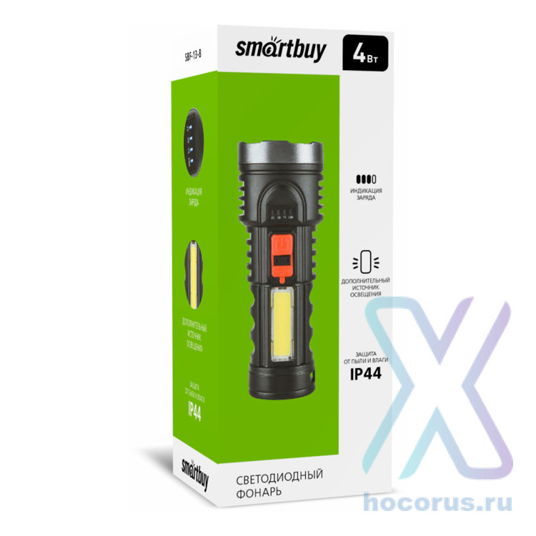 Фонарь Smartbuy SBF-13-B 3W LED + 3W cветодиодный Black оптом