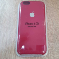 Silicone Case iPhone 6/6S малиновый Накладка силиконовая под оригинал "с логотипом" 00-00044636 (МСК)