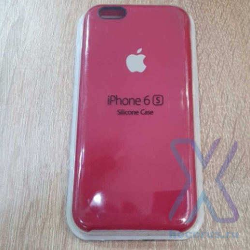 Silicone Case iPhone 6/6S малиновый Накладка силиконовая под оригинал "с логотипом" 00-00044636 (МСК) оптом