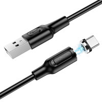 Кабель USB - Type-C BOROFONE BX41 1 m силиконовый магнитный Black (мятая упаковка)