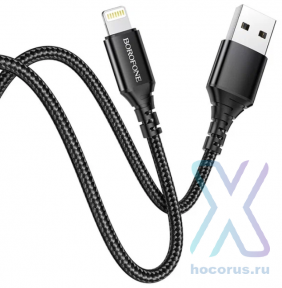Кабель USB - lightning BOROFONE BX54 1 m силиконовый Black (мятая упаковка) оптом