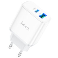 Зарядное устройство HOCO C105A Stage USB+Type-C, PD20W, белый 6931474782946 (МСК)