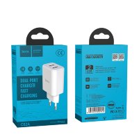 Зарядное устройство HOCO C62A Victoria 2*USB, 2.1A, белый 6957531094944 (МСК)